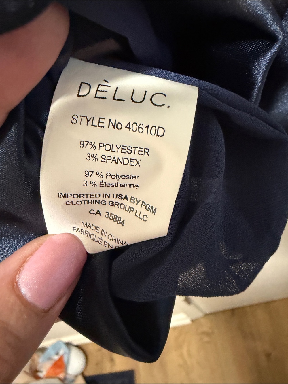 Deluc Navy Satin Bubble Hem Sleeveless Top NWT - Picture 6 of 6